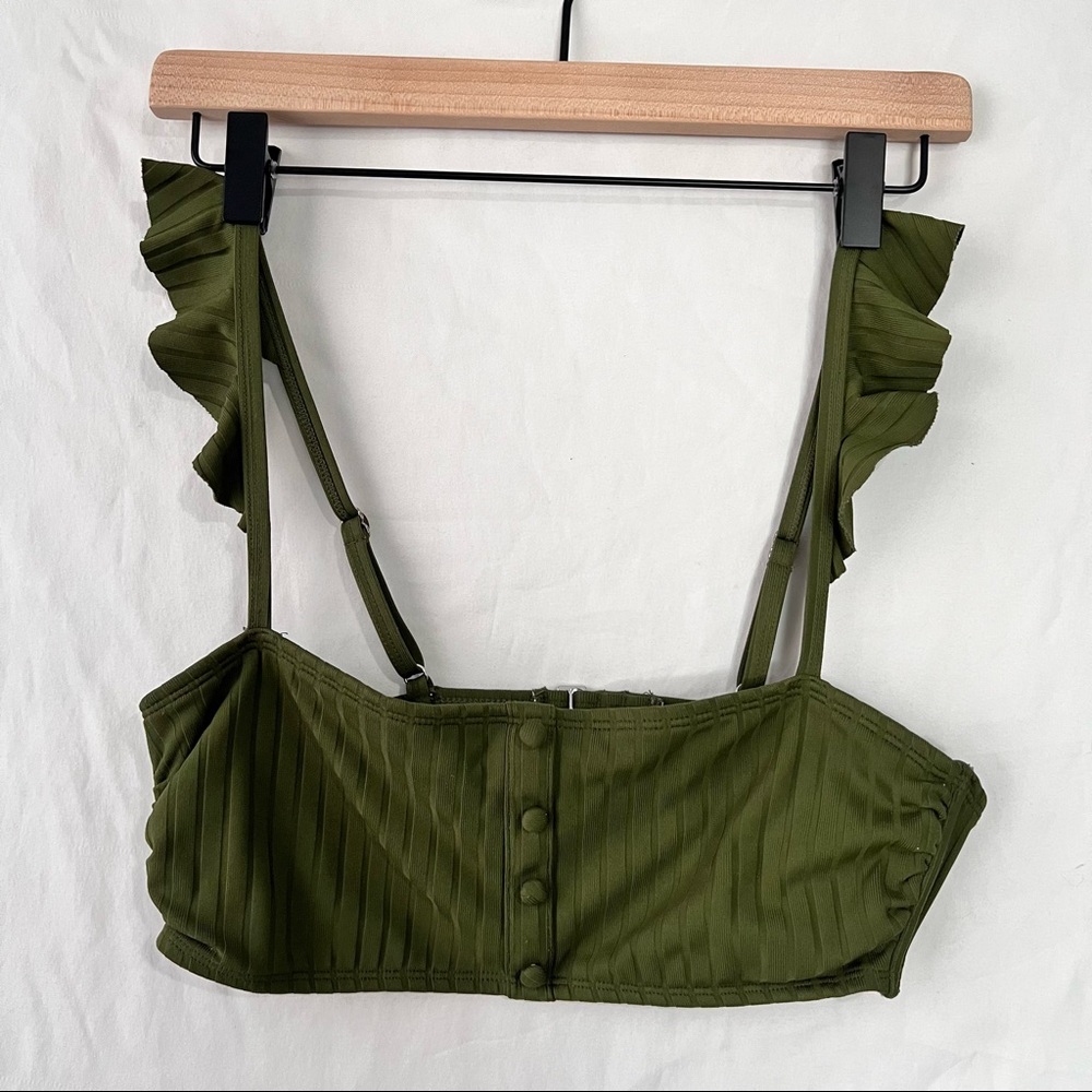 Green High-Waisted Two Piece Swimsuit in Women’s Size Large